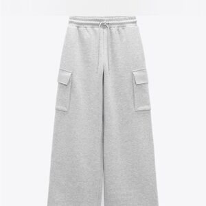 Zara Light Gray Cargo Sweatpants